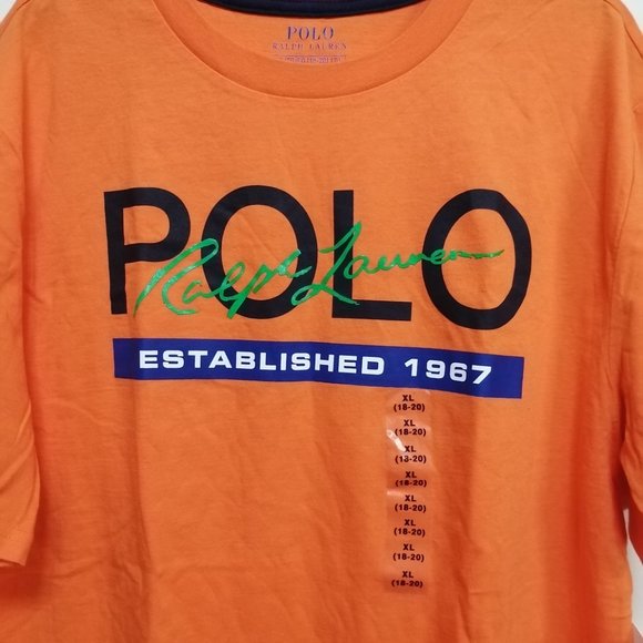 BNWT Polo by Ralph Lauren Boys Polo Shirts Orange Size Extra Large (18-20) - Picture 3 of 3